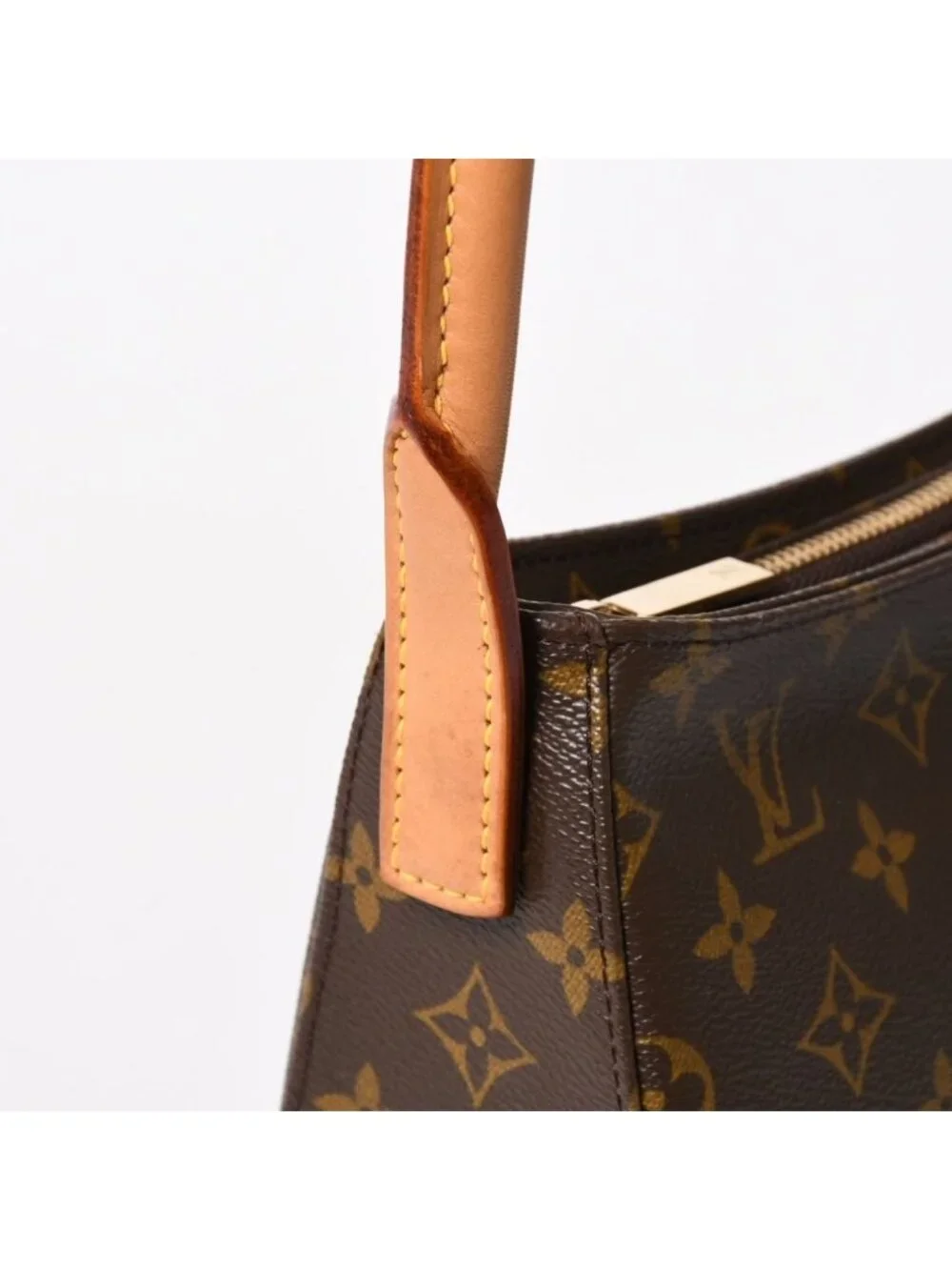 Louis Vuitton Looping MM Bag Monogram Leather Brown Gold